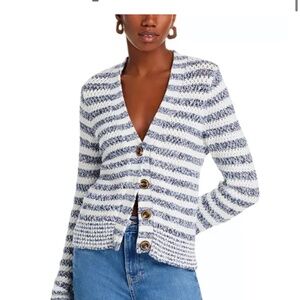 Veronica Beard Artura striped blue white cardigan